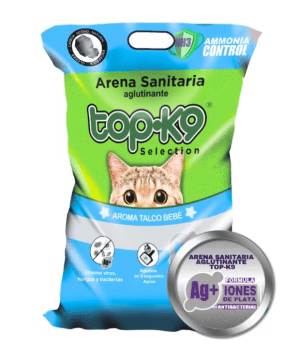 Arena Aglutinante TOP K9 Aroma Talco Bebe 10 Kg