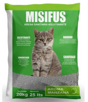 Arena Sanitaria Aglutinante Misifus Aroma Manzana 20kg